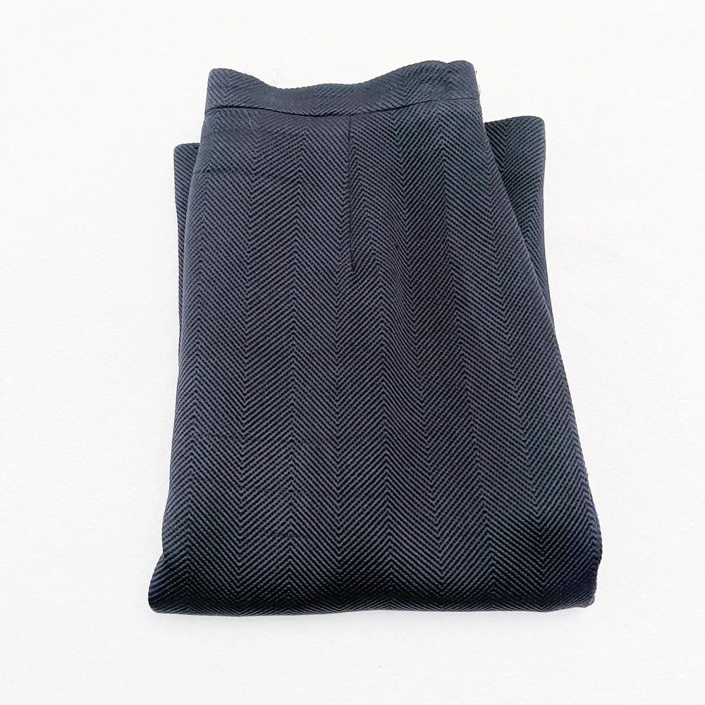 Ecaille Black Pencil Skirt Wool Silk Paris SZ44